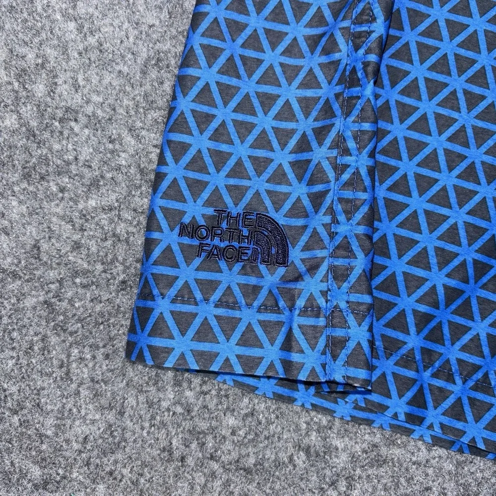 The North Face Swim Trunks Men's XL Blue Black Geometric Print Board Shorts Mesh